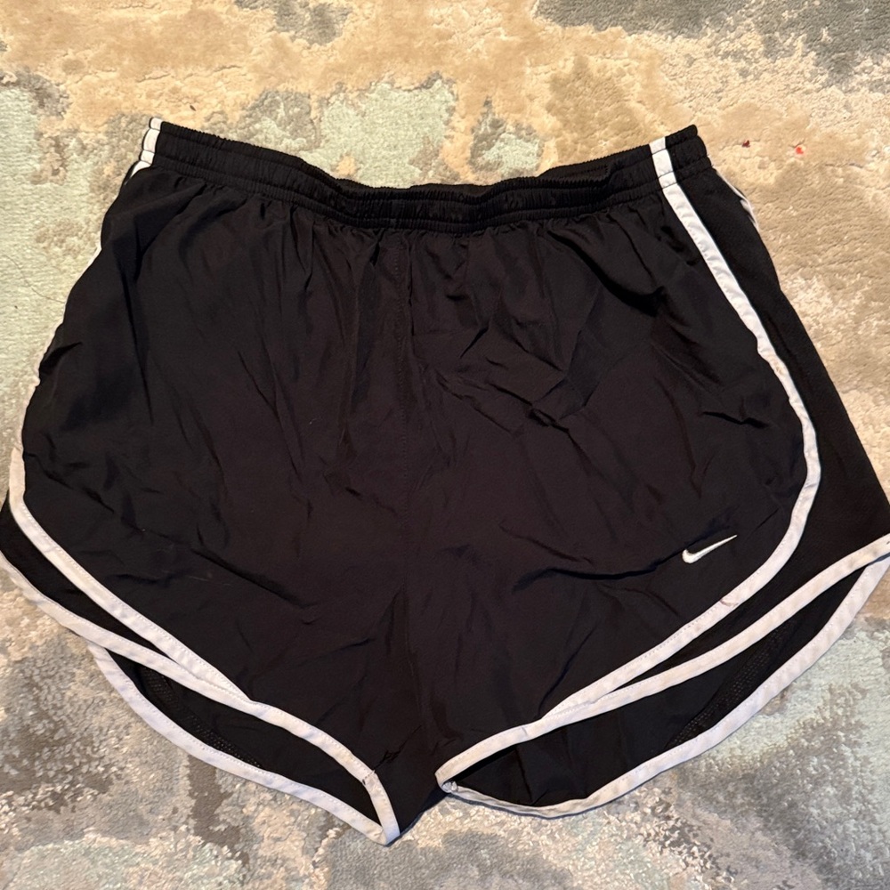 Nike Women's Black and White Athletic Shorts
